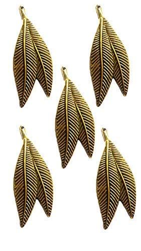 Paushak Boutique Beautiful Antique Golden Designer Leaf Button (Piece of 5)