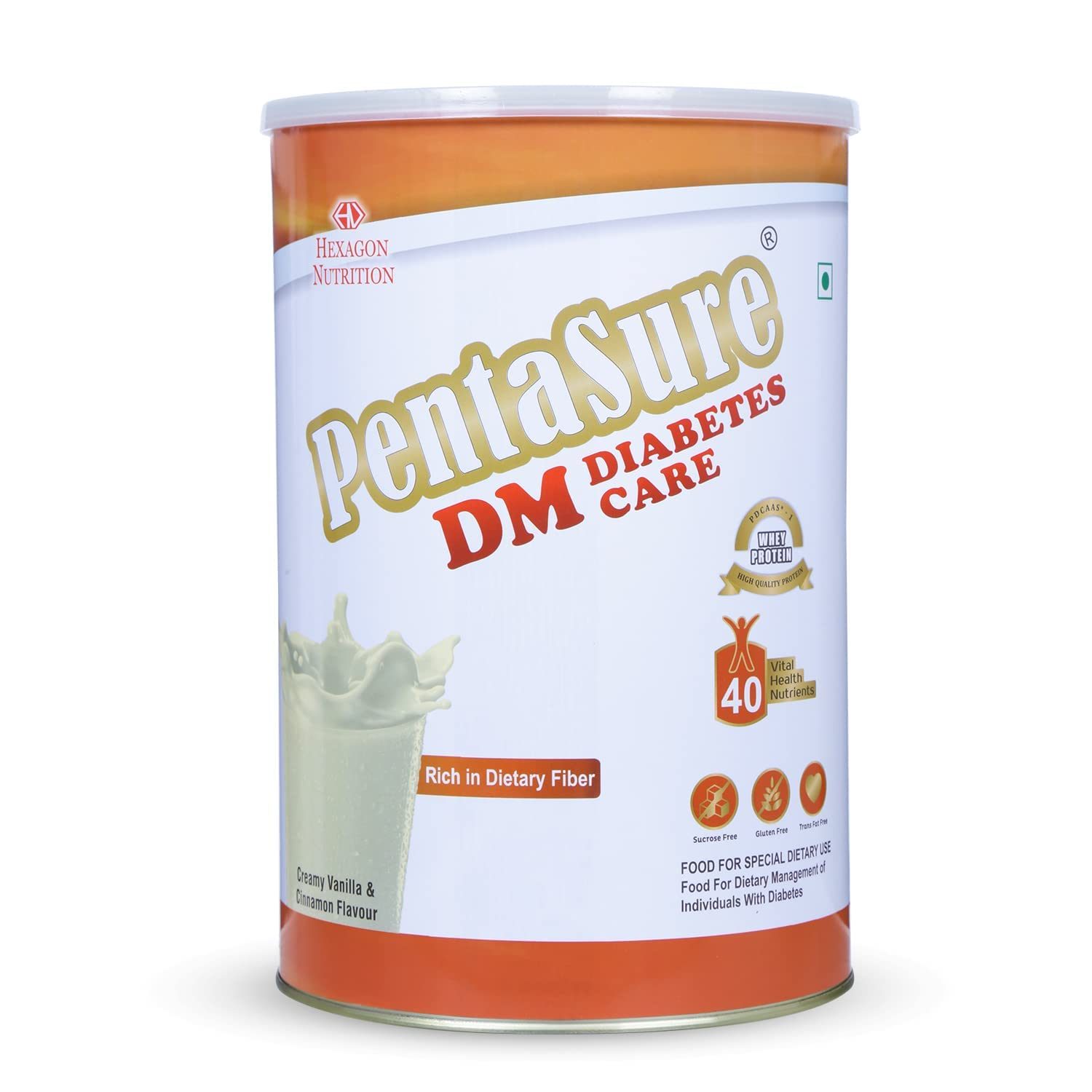 Pentasure Dm Diabetes Care Nutrition Drink To Help Manage Blood Sugar Levels| Vanilla Flavor| 1 Kg | 4 Proteins| High Fiber & Zero Maltodextrin