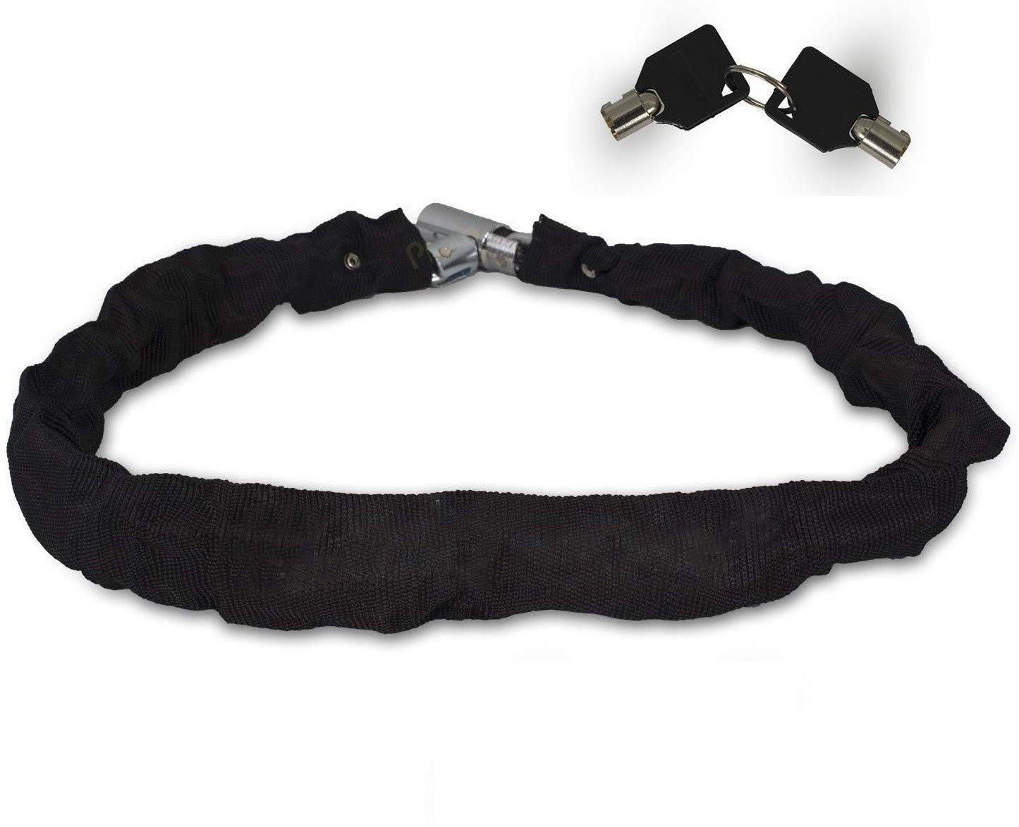 Pivalo PCQ8172 Multipurpose Anti Theft Steel Chain Security Lock with 2 Keys for Helmet Luggage Bike Motorcycle Bicycle (Black, 80 cm)