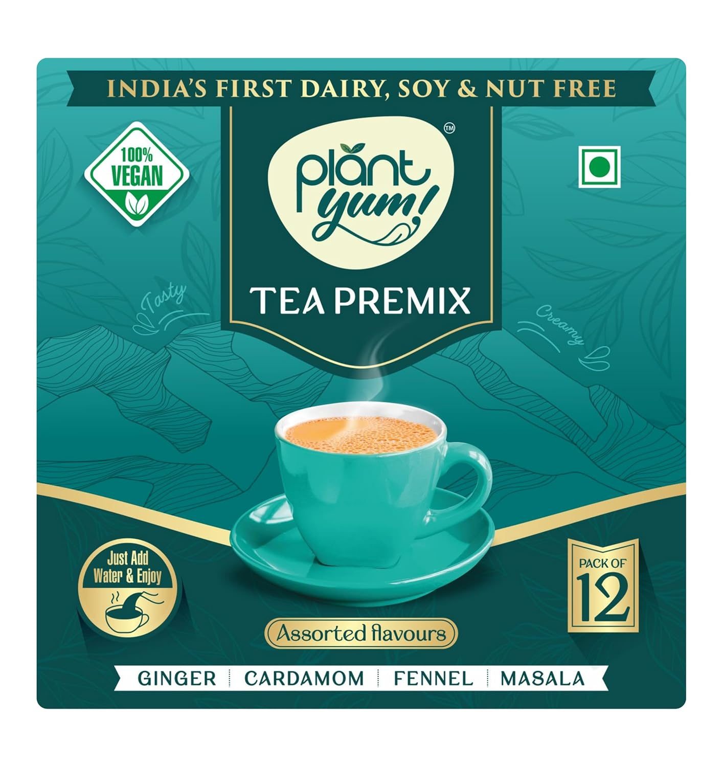 Plant Yum Premium Tea Premix – Instant Chai | Easy-to-Make | Ready-to-Drink | Pack of 6