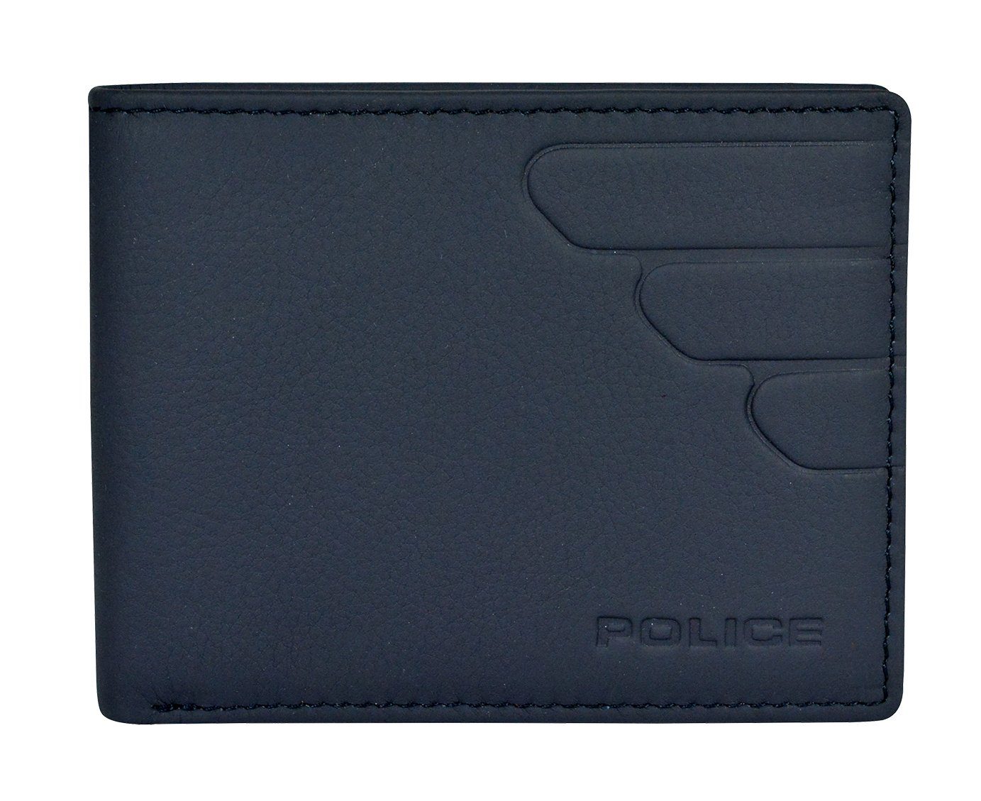 Police Bolt Bi-Fold RFID ID Wallets for Men Leather Original Gents Purse Gift for Men – Navy