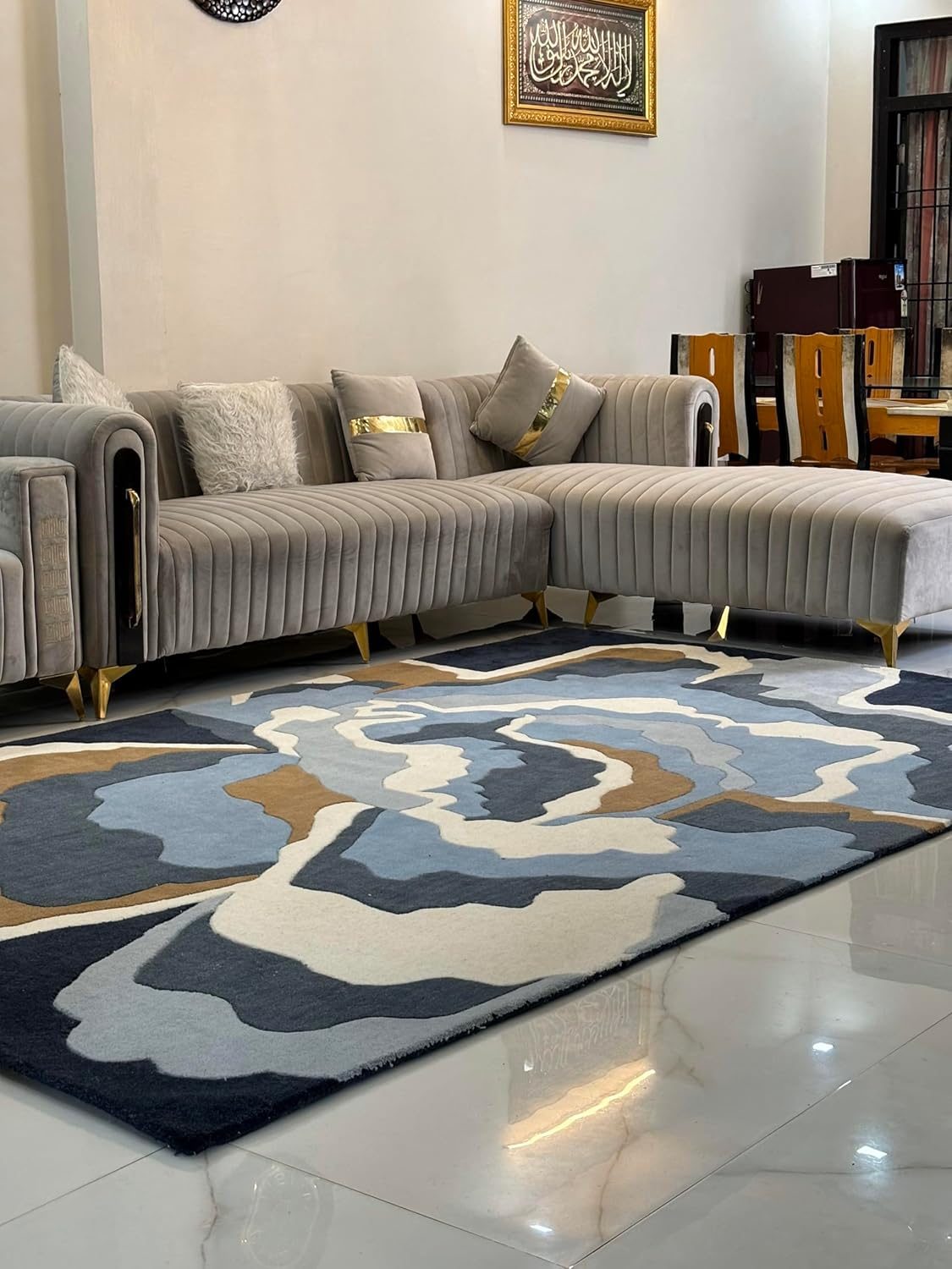 REYAZ HANDICRAFT Luxurious Tufted Woolen Carpet Collection Size 5×8 feet Color Multi