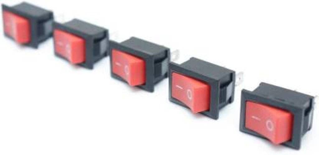 SOOTRA SPST AC 6A-10A 125V-250V Solder Type ON-OFF 2 Pin Snap Rocker Boat Switch For Car Auto Boat Household Appliances Pack of – (5)