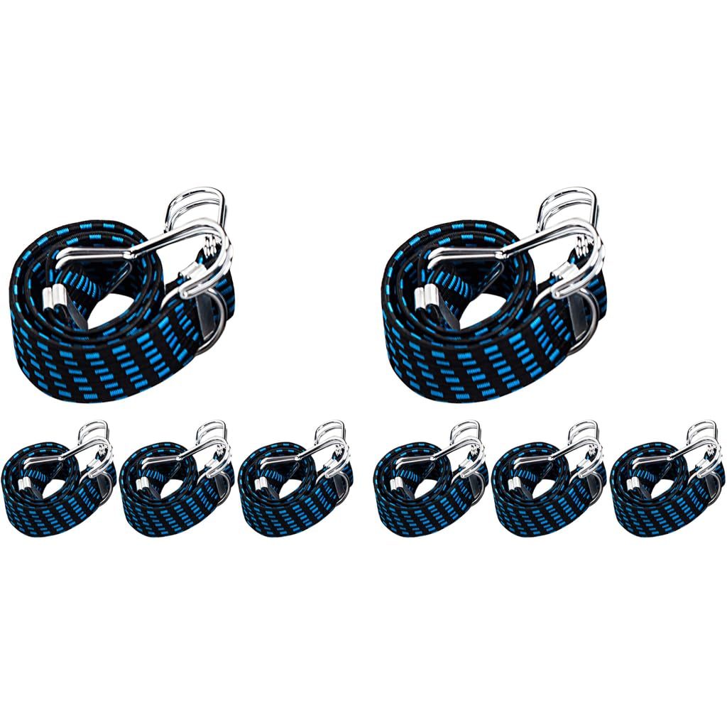 STHIRA® 4Pcs Luggage Strap for Motorcycle Bike with Metal Hooks, 3.3ft High Elasticity Bungee Cord Elastic Rope for Cargo Travel Packaging