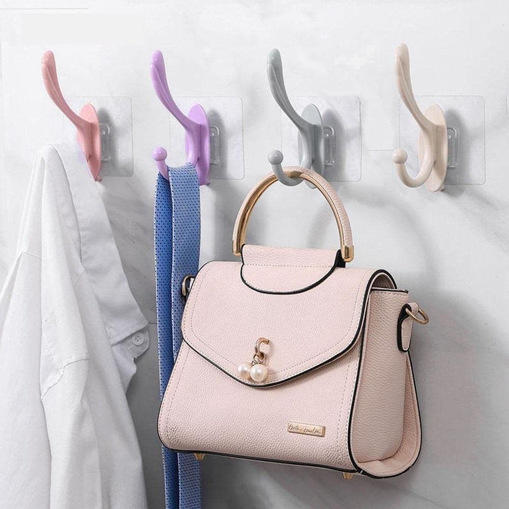 SVH® Self Adhesive Wall Hooks, PVC Waterproof Heavy Duty Sticky Plastic Hooks | Hanging Capacity 1 KG Max | Multipurpose No Drilling Home Storage Hook (Pack of 5) – Multicolor