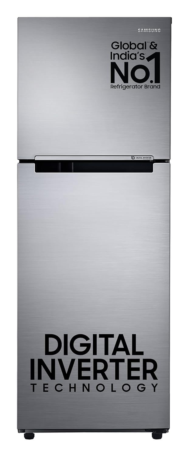 Samsung 236 L, 3 Star, Digital Inverter, Frost Free Double Door Refrigerator (RT28C3053S8/HL, Silver, Elegant Inox, 2024 Model)