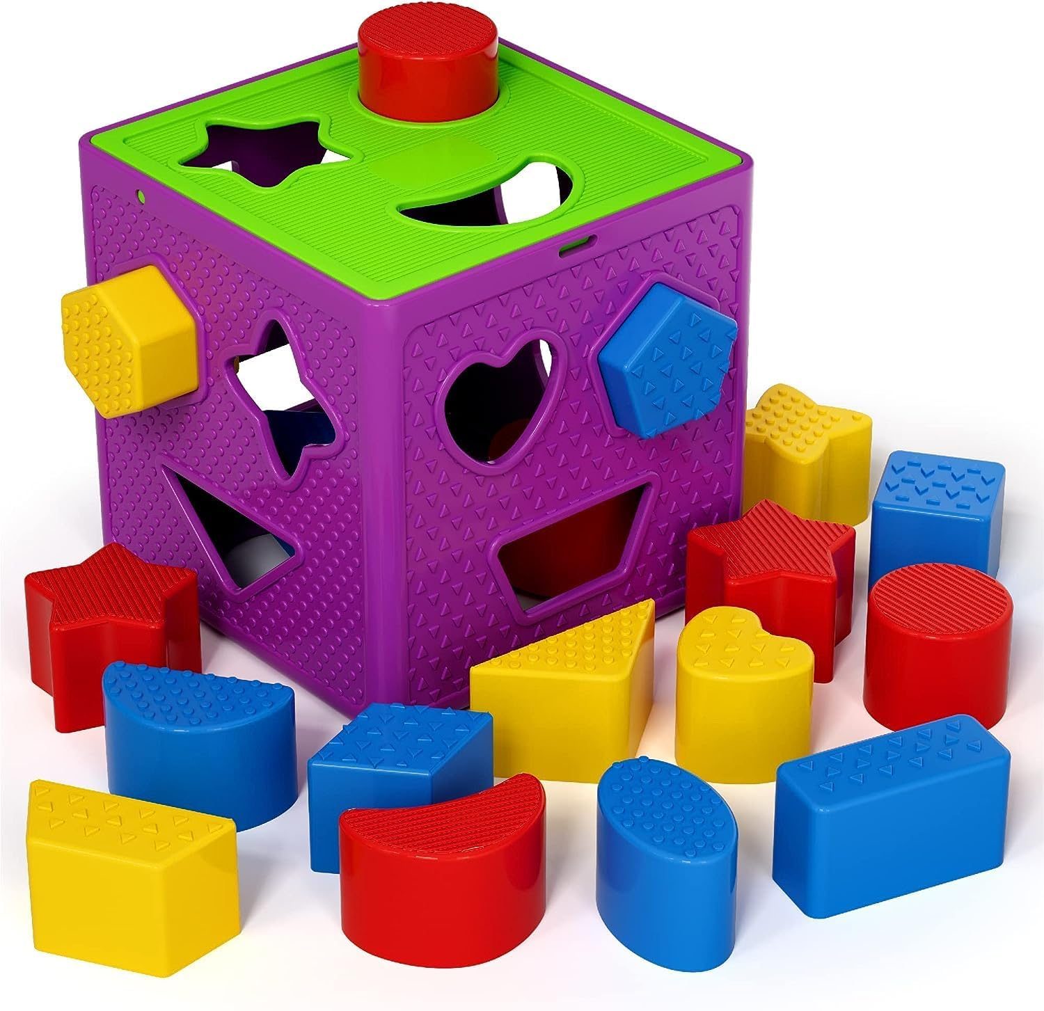 Sanghariyat Shape Sorting Cube with 18 Pcs Blocks Colorful Sorter Box Activity Toys Baby & Toddler Learning and Educational Blocks Sorting and Matching Activity Cube My First Baby Toys Gift for Kids