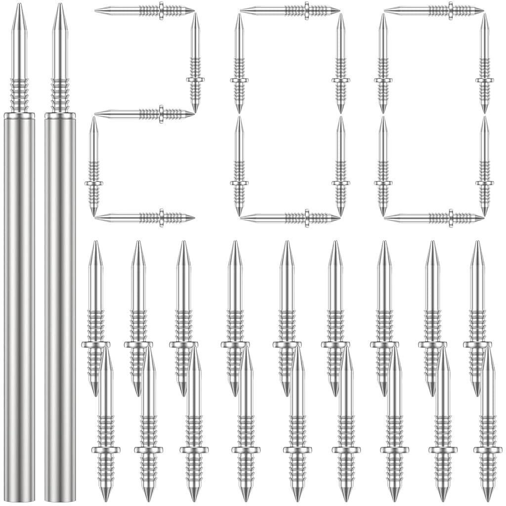 Serplex® 200Pcs Traceless Nails for Wooden Border Invisible Double-Headed Nails Threaded Screw Nails for Wooden Border Installation Home Improvement