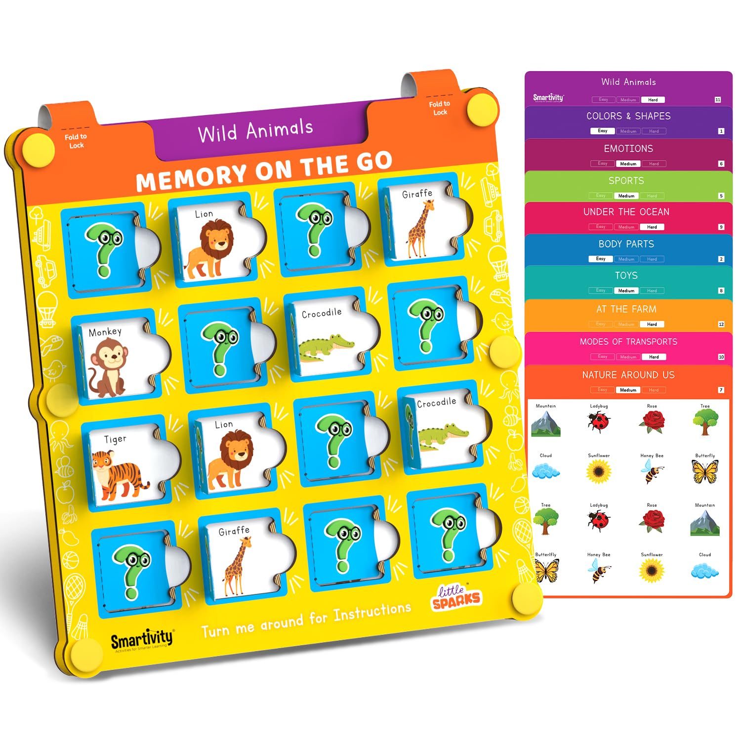 Smartivity Memory Game for Kids Ages 3+ Years | Fun Matching Game – 12 Theme Cards & 3 Level Challenges I Birthday Gift for Boys & Girls I Preschool Learning Toy for 3,4,5,6 Years Age