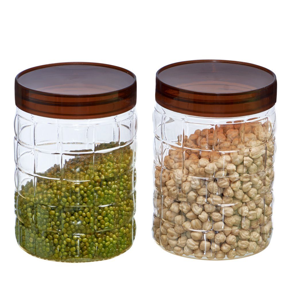 Steelo Solitare Plastic PET Container Set, 1.2 litres, Set of 2, Maroon