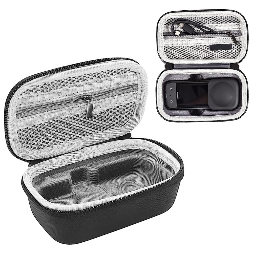 Storage Bag for Insta360 X3/One X3, Waterproof Dustproof Carry case Double Layer Hand Carrying Box Portable Safe Travel Protector Bag Fits for Data Cable, Sticky Lens Guards, Covers (Handy)