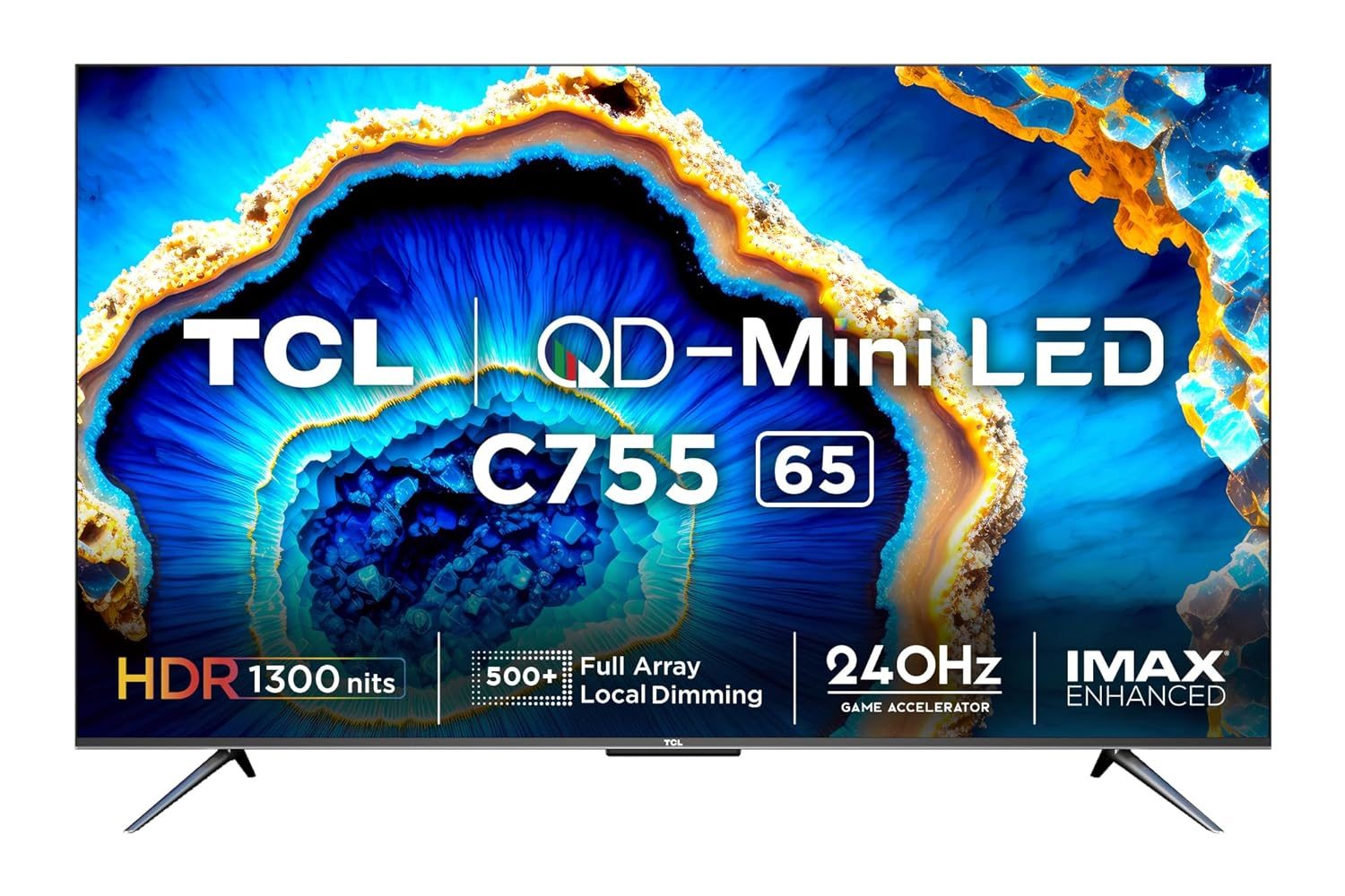 TCL 164 cm (65 inches) 4K Ultra HD Smart QD-Mini LED Google TV 65C755 (Black)