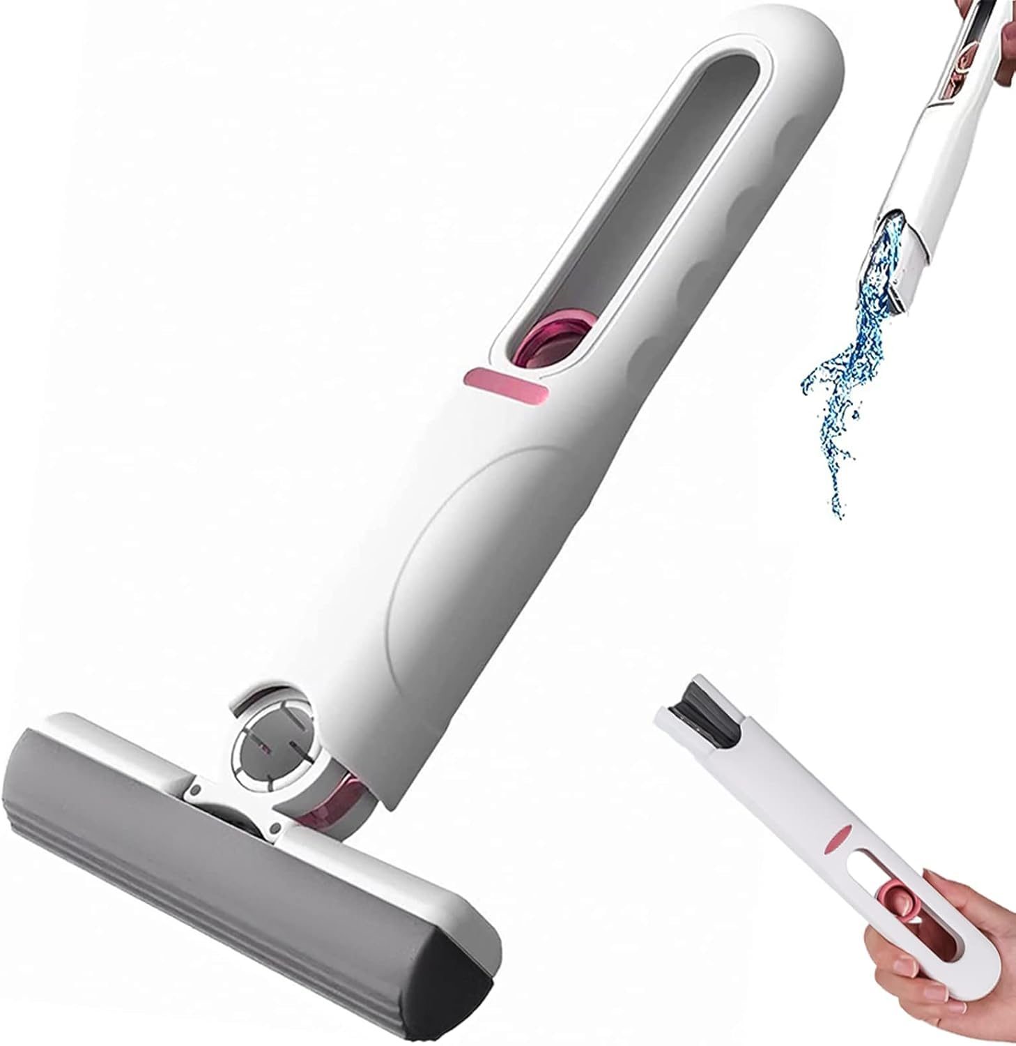 TCNAM Mini Mop for Kitchen Cleaning and Easy to Clean Kitchen Slab, Floor, Glass, Roof, Wall | Home | Office | Hotels | Hospitals – (White) (1, Small)