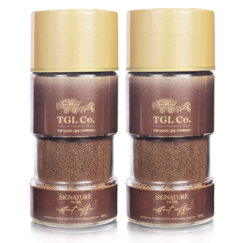TGL Co. Signature Instant Filter Coffee Powder (100g Each, Pack of 2) | Rich & Aromatic | Antioxidant-Rich | No Artificial Flavors or Preservatives | Perfect for Hot & Cold Coffee
