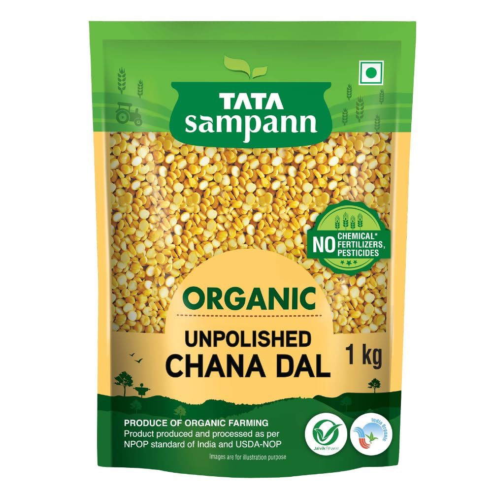 Tata Sampann Organic Unpolished Chana Dal, 1kg