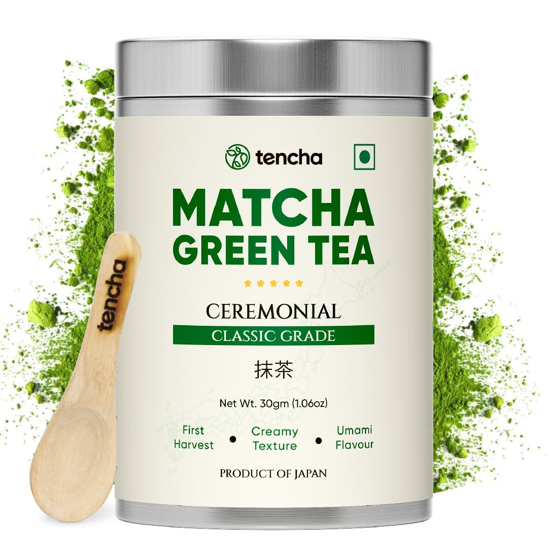 Tencha – Ceremonial Matcha Tea | 100% Pure Super Premium Grade | Japanese Matcha Green Tea Powder | Free Spoon | Vegan | Tested For Radiation | 30gms