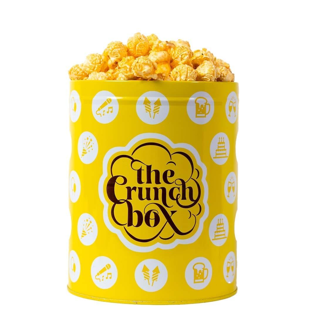 The Crunch Box Cheddar Buttered Popcorn Tin 150 Gram Healthy Snack Vegetarian Munching for Kids