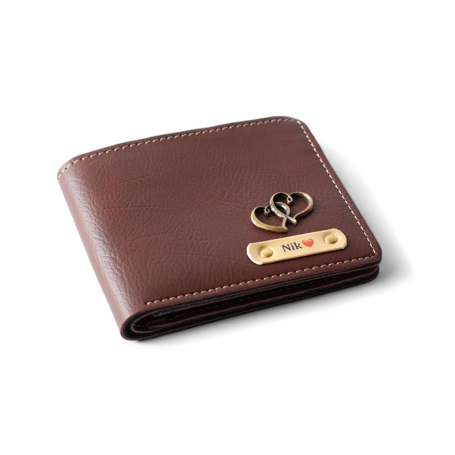 The Giftician Personalized PU Leather Wallet for Men’s I Customized Slim Stylish Purse with Name & Charm I Affordable & Unique Birthday Anniversary Gift for Men Boy Love Father Husband Brother (Brown)