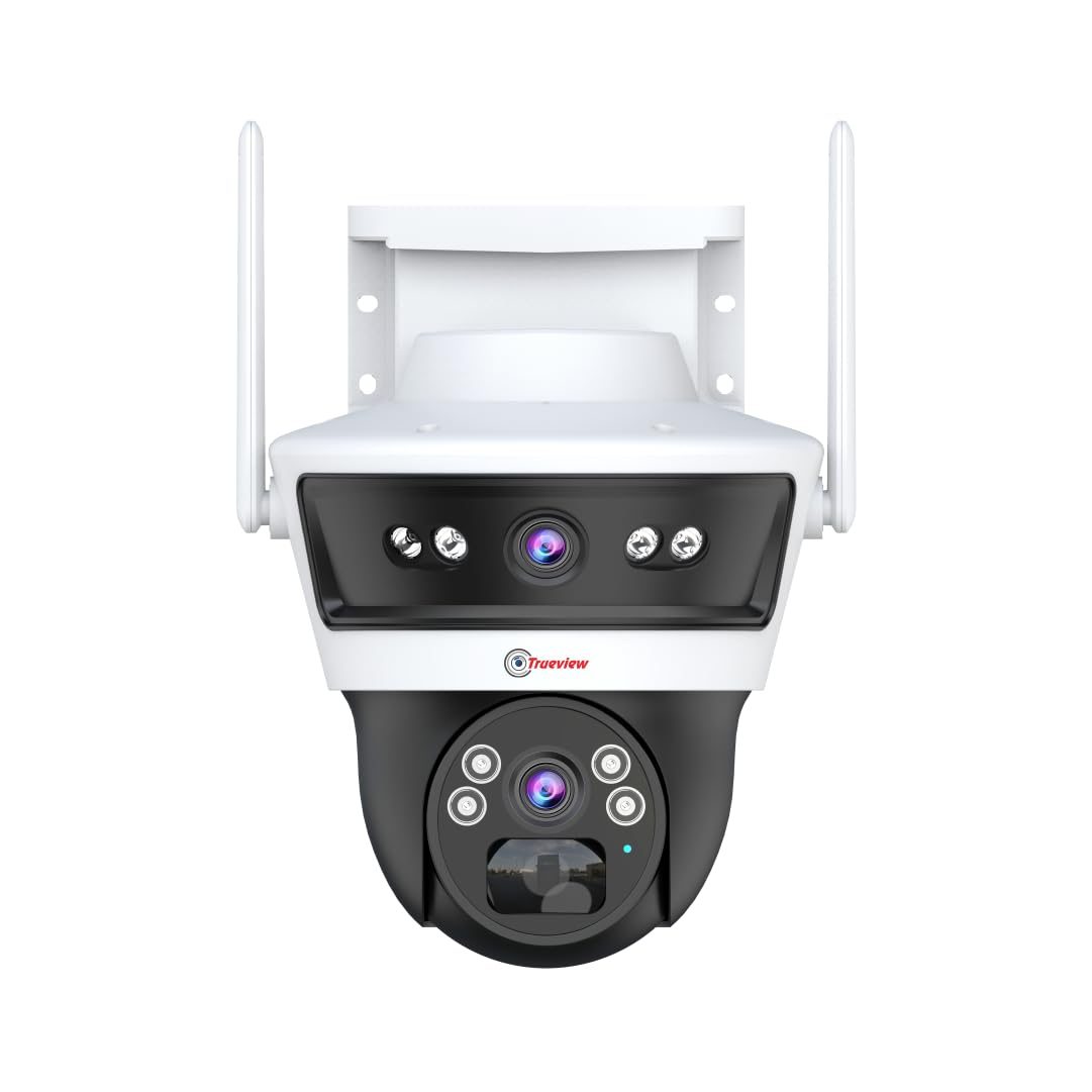 Trueview Smart 4G Linkage 2Mp+2Mp Pan-Tilt Zoom CCTV Camera, Outdoor Indoor Security Camera, Water Proof, 2 Way Talk, Cloud Storage, Motion Detect, Supports SD Card Up to 256 GB, Night Vision