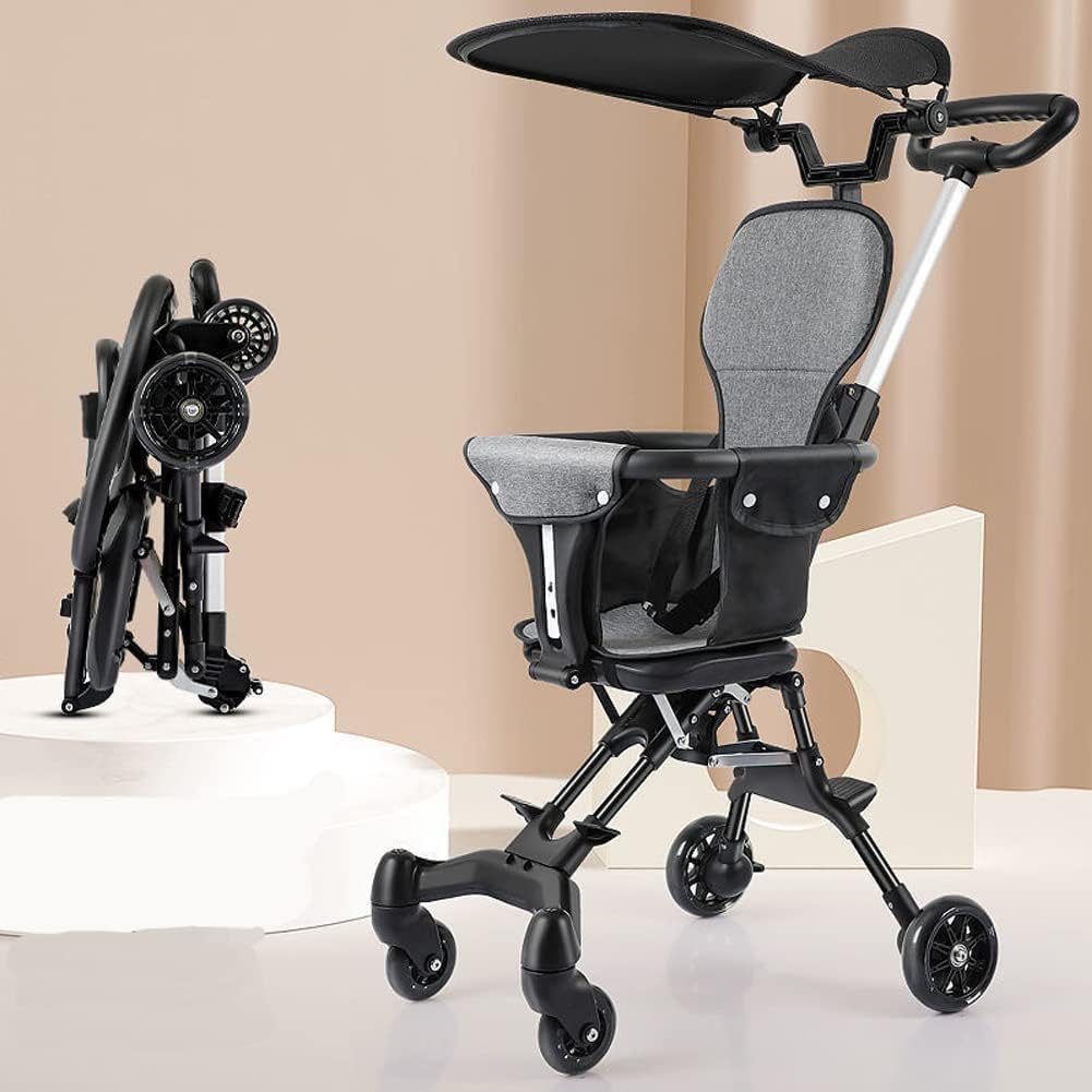 VDHJA Baby Stroller/Foldable Stroler Traveling Pram for 0 to 2.5 Years, New Born/Toddler/Kid, Safety Harness, Adjustable backrest, 360° Swivel Wheel, Large Storage Basket, Reversible Handlebar