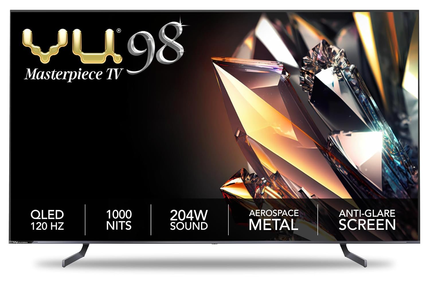 Vu 248 cms (98 inches) Masterpiece Series 4K Ultra HD Smart QLED TV 98QV (Jetplane Grey)