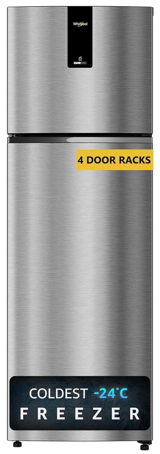 Whirlpool 259 L 3 Star Intellifresh Inverter Frost Free Double Door Refrigerator (IF INV ELT DF305 GERMAN STEEL(3S)-TL, Grey, 2023 Model)