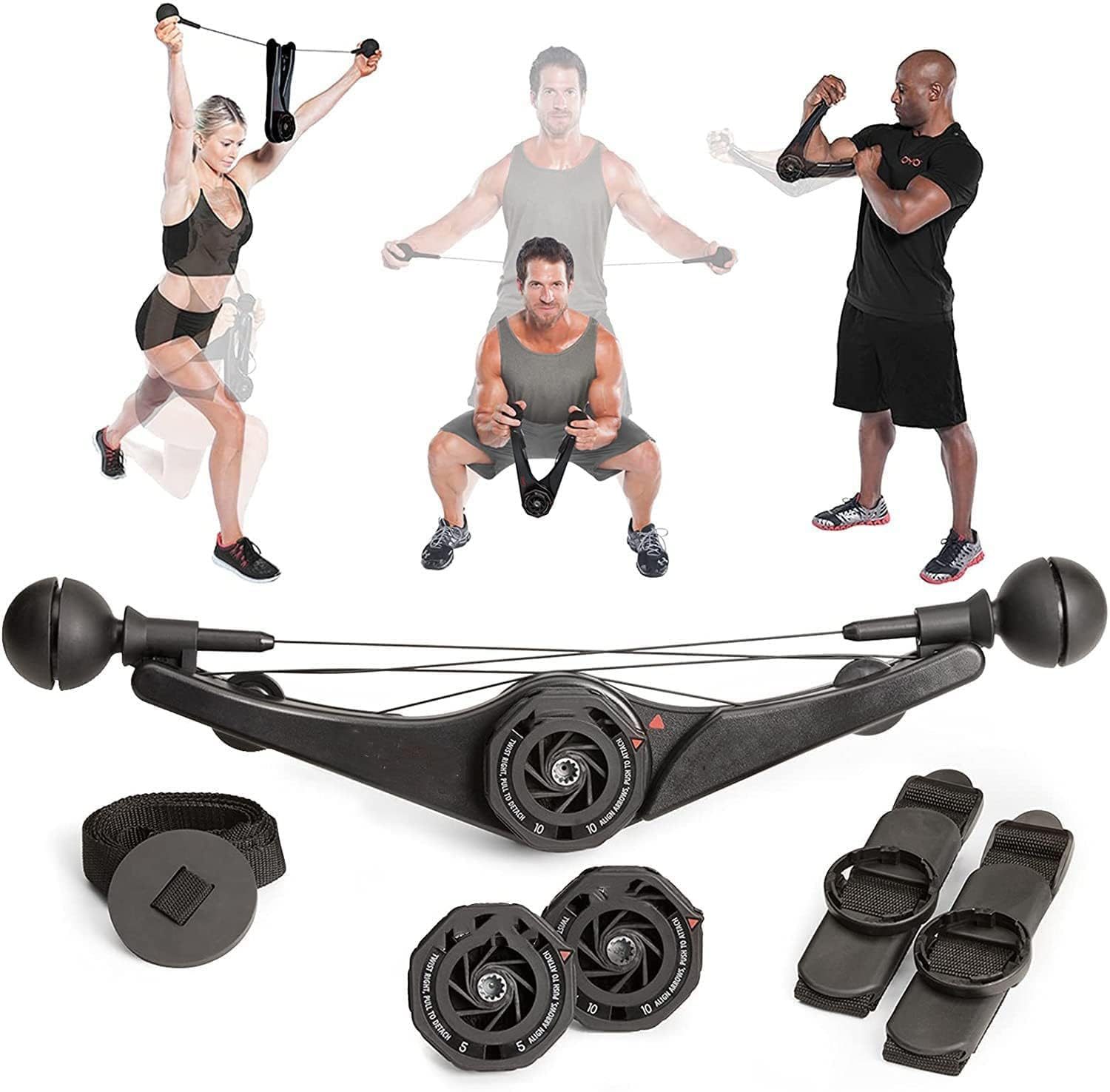 YHK Portable Home Gym Training Set,Fitness Bar,Full Body Workout Fitness Equipment, All in One Gym for Home Indoor & Outdoor Anchor System