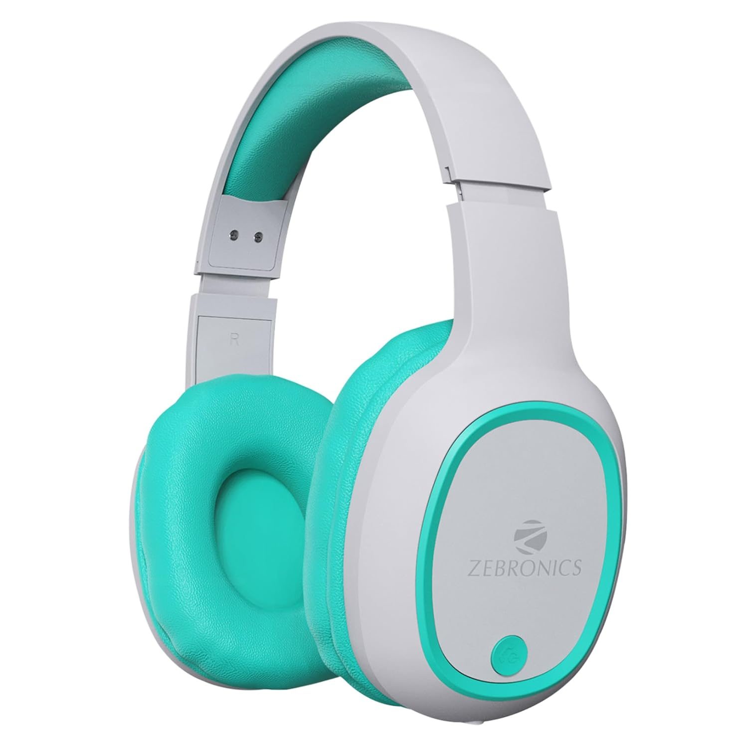 ZEBRONICS Thunder Bluetooth 5.3 Wireless Over Ear Headphones with 60H Backup, Gaming Mode, Dual Pairing, Enc, Aux, Micro Sd, Voice Assistant, Comfortable Earcups, Call Function (Sea Green)