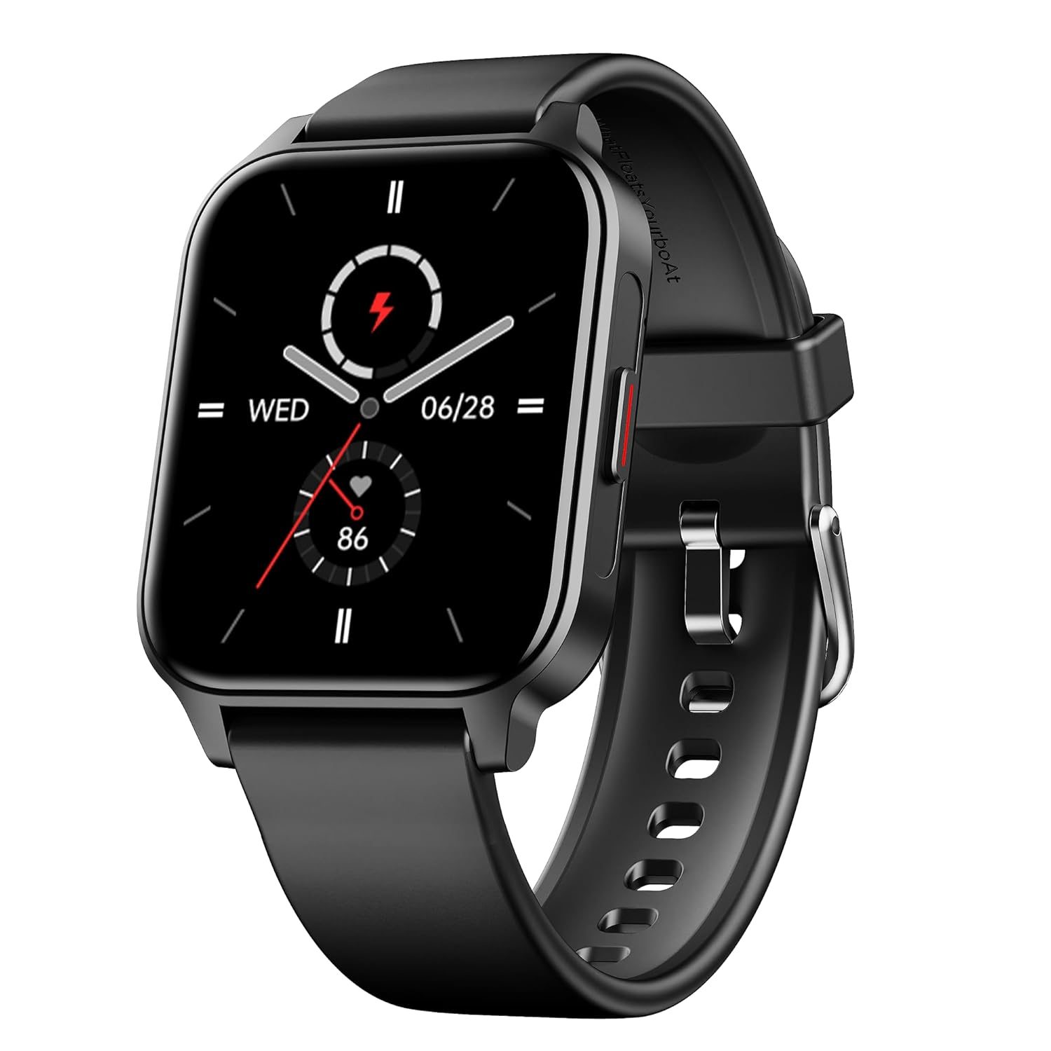 boAt Newly Launched Wave Call 2 Plus Smart Watch w/Bilingual Support (Hindi/English), 1.96”(4.97 cm) HD Display, BT Calling, 100+Sports Modes, Animated Watch Faces, Voice Assistant(Active Black)