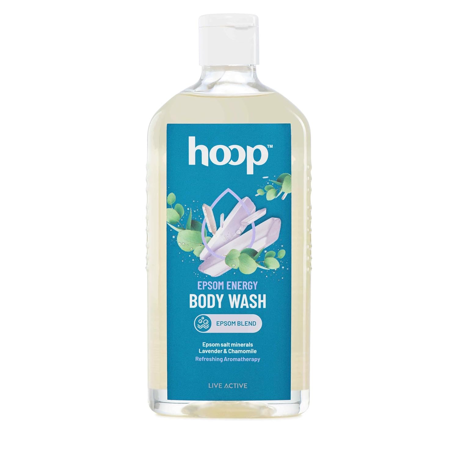 hoop Epsom Body Wash | Epsom Salt Infused Body Wash for Shower, Hand & Foot Soak, Workout Recovery, Bath Salt, Relaxation, Skin, Feet, Lavender | 300 ml