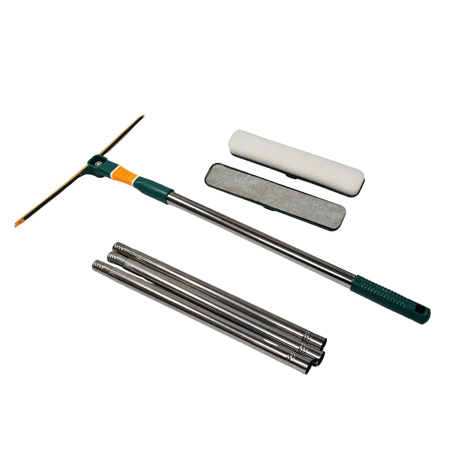 magicga 3 in 1 Glass Wiper Double Sided Window Screen Wiper Rotatable Glass Cleaning Brush with Long Handle for Home/Office/Kitchen Household Cleaning Supplies (Pack of 1,Multicolor)